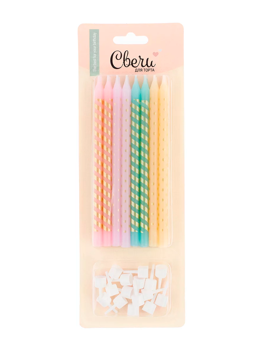 СвечиНаборИзящныйМикс16шт